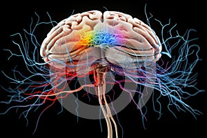 Human Mind Brain neurons Neuroplasticity via axons & dendrites. Synapses neurotransmitter. Neural Brain Axon, ion channels, Myelin