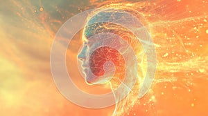 Human mind connected to energy and data