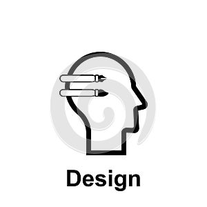 Human mind, design icon. Element of human mind icon for mobile concept and web apps. Thin line Human mind, design icon can be used