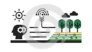 Human Mind Nature - Environmental Connection Thought, vector design Generative AI