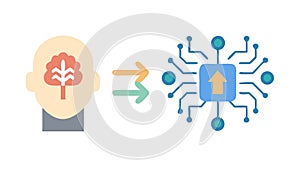 Human Mind Processing Data, Cognition Information Thought Vector Design Generative AI