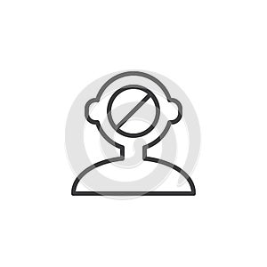 Human mind reject outline icon