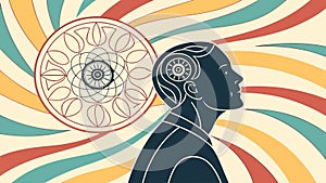 Human Mind and Technology: Abstract Interface, vector design Generative AI