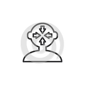 Human mind think outline icon