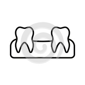 Human Missing Teeth Linear Pictogram. Tooth Lose Line Icon. Lost Baby Teeth. Stomatology Problem. Dentistry Outline