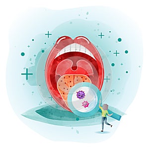 Human mouth anatomy. Internal organ concept. Vector modern style cartoon character