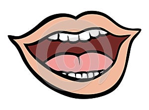 Human mouth talking photo