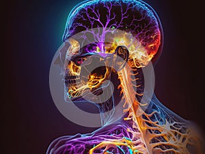 Human Nerve System Concept Illustration AI Generative