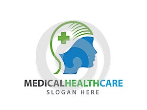 Human nerve system medical health wellness clinic vector logo illustration