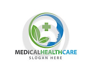 Human nerve system medical health wellness clinic vector logo illustration