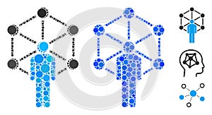 Human Network Mosaic Icon of Round Dots