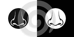 Human nose icon Flat vector set outline