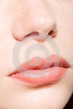 Human nose and lips