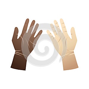 Human open hands. Flat icon. Palm hand. Vector illustration