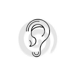 Human organ ear outline icon. Signs and symbols can be used for web, logo, mobile app, UI, UX