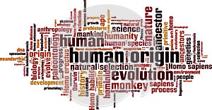 Human origin word cloud