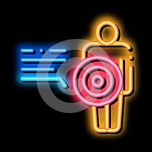 human pain point parsing neon glow icon illustration