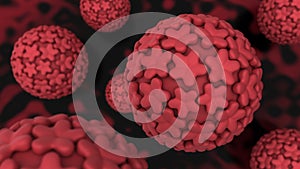 Human papillomavirus cells. HPV. Concept illustration. 3D-rendering.