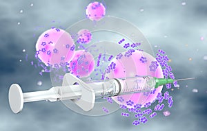 Human papillomavirus HPV vaccination, medical 3D illustration