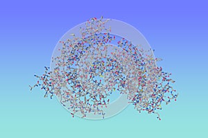 Human progesteron receptor. Molecular model. Rendering based on protein data bank. 3d illustration
