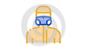 Human in Protective Mask Icon Animation