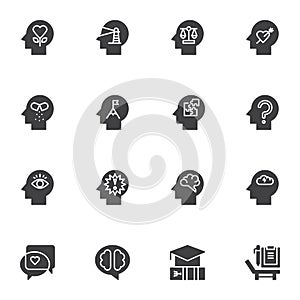 Human psychology vector icons set