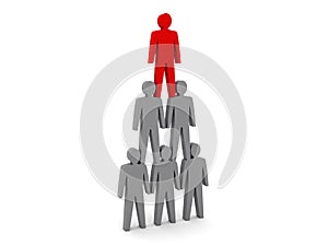 Human pyramid. Team hierarchy. Company boss.