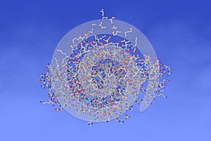 Human quinone reductase 2 in complex with pacritinib. Rendering based on protein data bank entry 5lbz. 3d illustration photo