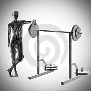 Human radiography in gym room