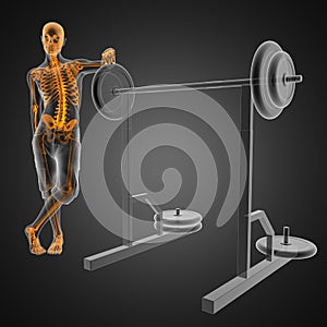 Human radiography scan in gym room