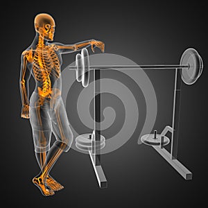 Human radiography scan in gym room