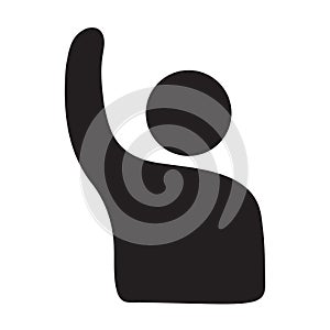 Human raised hand icon vector for your web site design, logo, app, UI. illustration