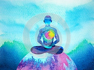 human realize being of feeling mind mental health meditate yoga chakra spiritual healing abstract energy meditation soul connect photo