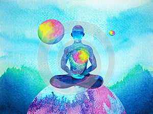 human realize being of feeling mind mental health meditate yoga chakra spiritual healing abstract energy meditation soul connect photo