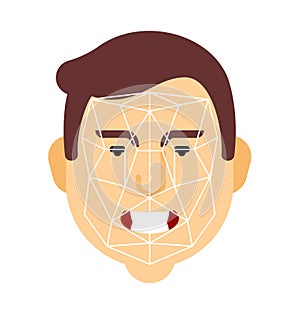 Human recognition face. Personality Identification. vector illustration