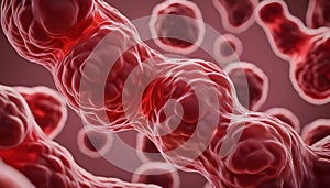 Human red blood cells, erythrocytes illustration, Embryonic stem cell microscope background