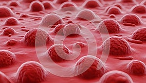 Human red blood cells, erythrocytes illustration, Embryonic stem cell microscope background