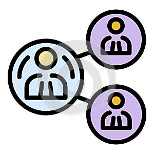 Human resource icon color outline vector