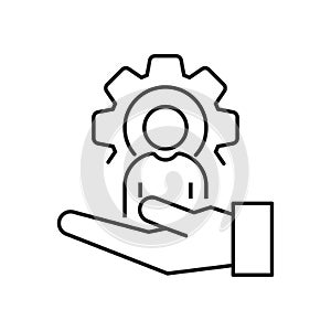 Human resource icon in linear style