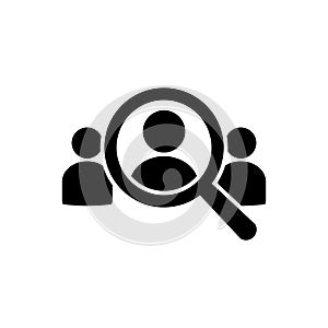 Human resource icon vector market research, targeting symbol recruitment sign for graphic design, logo, web site, social media,