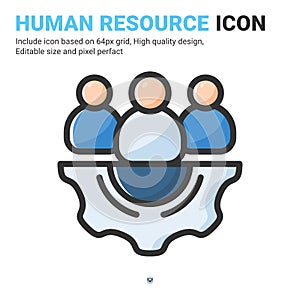 Human resource icon vector with outline color style isolated on white background. Vector illustration businessman sign symbol icon