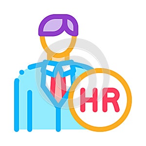 Human resource icon vector outline illustration