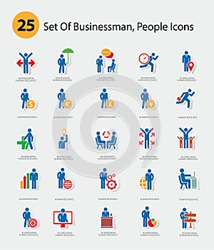 Human resource icons,Blue version