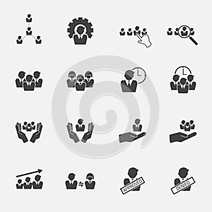 Human resource icons set