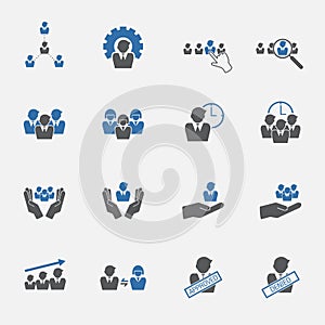 Human resource icons set. vector .illustration