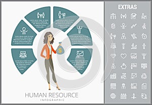 Human resource infographic template and elements.
