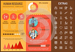 Human resource infographic template and elements.