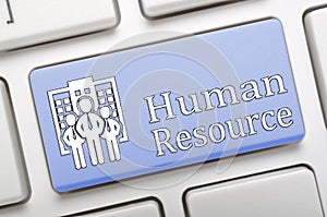 Human resource key on keyboard