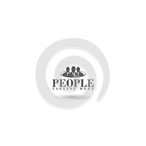 Human resource logo template with shadow