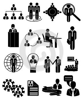 Human resource management HR icons set